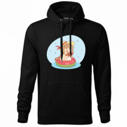 Худи унисекс Лошадка плавает на круге арбузе