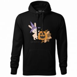 Худі унісекс Кролик у відьмацькій шляпі з гарбузом Джека - FATLINE Худі унісекс Кролик у відьмацькій шляпі з гарбузом Джека