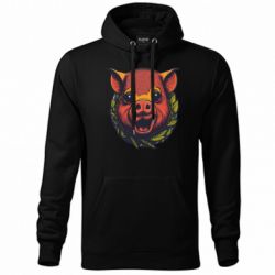 Худи унисекс Свинья в листьях - FATLINE Худи унисекс Свинья в листьях