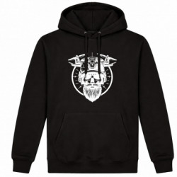 Худі утеплене Бородатий череп у шоломі з квадрокоптером fpv