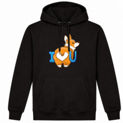 Худі утеплене I love you corgi