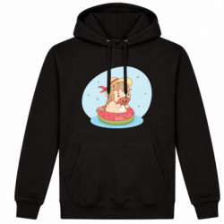 Худі утеплене Кінь відпочиває плаває у кавуновому крузі