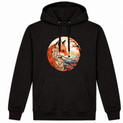 Худі утеплене Лисиця Японія ukiyo-e