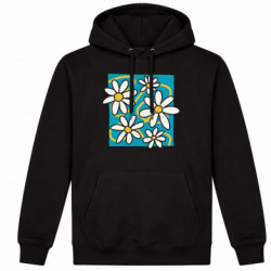 Худі утеплене Ромашки на блакитному