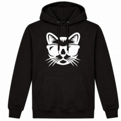 Худі утеплене Сat in sunglasses