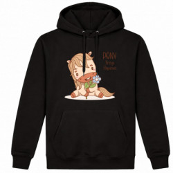 Худі утеплене Щасливий поні з квіткою