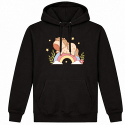 Худі утеплене Сплячий кінь на веселці