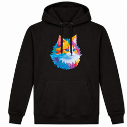 Худі утеплене Веселковий портрет кота - FATLINE Худі утеплене Веселковий портрет кота