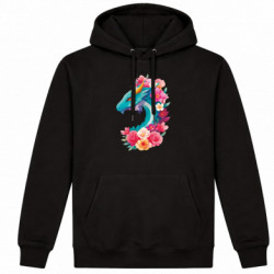 Худі утеплене Зелений дракон з квітами