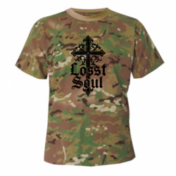 Камуфляжная футболка готический крест