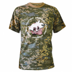 Камуфляжная футболка Hazbin Hotel Angel dust