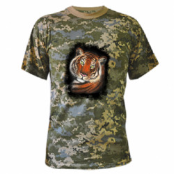 Камуфляжная футболка Тигр Рисунок