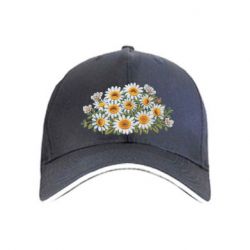 Кепка Букет белых ромашек вышивка - FATLINE Кепка Букет белых ромашек вышивка