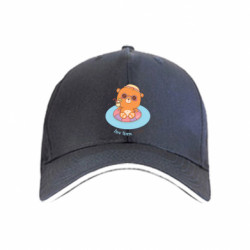 Кепка Летний вайб с милым медведем пляжником - FATLINE Кепка Летний вайб с милым медведем пляжником