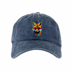 Кепка тай-дай Лиса в очках, пятна краски - FATLINE Кепка тай-дай Лиса в очках, пятна краски