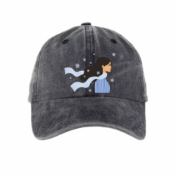 Кепка тай-дай Зимняя девушка в профиль со снежинками - FATLINE Кепка тай-дай Зимняя девушка в профиль со снежинками