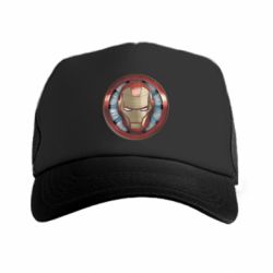 Кепка-тракер премиум Iron man helmet wood texture - FATLINE Кепка-тракер премиум Iron man helmet wood texture
