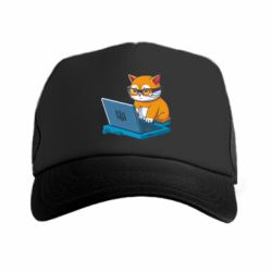 Кепка-тракер премиум кот программист патриот - FATLINE Кепка-тракер премиум кот программист патриот