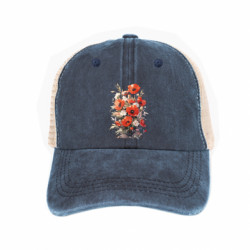 Кепка-тракер тай-дай Букет маков - FATLINE Кепка-тракер тай-дай Букет маков