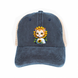 Кепка-тракер тай-дай кот подсолнух - FATLINE Кепка-тракер тай-дай кот подсолнух