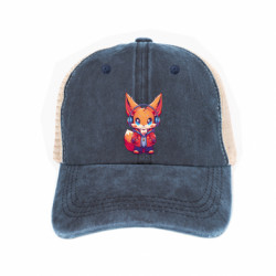 Кепка-тракер тай-дай Лисенок меломан - FATLINE Кепка-тракер тай-дай Лисенок меломан