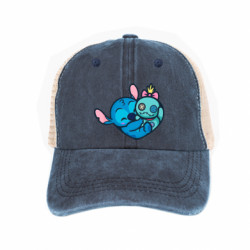 Кепка-тракер тай-дай Стич с куклой - FATLINE Кепка-тракер тай-дай Стич с куклой