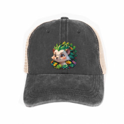 Кепка-тракер тай-дай Зеленый ёжик в суккулентах - FATLINE Кепка-тракер тай-дай Зеленый ёжик в суккулентах