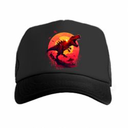 Кепка-тракер Тиранозавр на фоне солнца - FATLINE Кепка-тракер Тиранозавр на фоне солнца