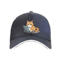 Кепка Злая кошка за макбуком - FATLINE Кепка Злая кошка за макбуком
