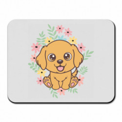 Коврик для мыши Собака флорист в цветках - FATLINE Коврик для мыши Собака флорист в цветках