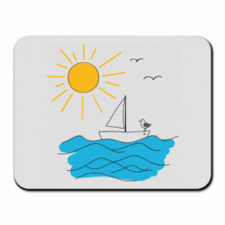 Коврик для мыши Солнце, Море, Лодка, Чайка - FATLINE Коврик для мыши Солнце, Море, Лодка, Чайка