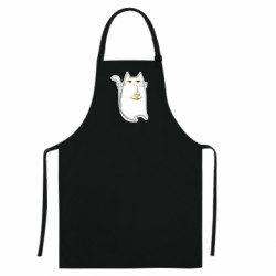 Цветной фартук Кот с коктейлем - FATLINE Цветной фартук Кот с коктейлем