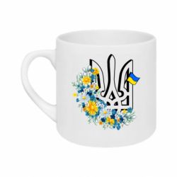 Кружка 180ml Герб України з квітами - FATLINE Кружка 180ml Герб України з квітами