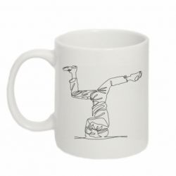 Кружка 320ml Брейкданс вращение на голове монолайн - FATLINE Кружка 320ml Брейкданс вращение на голове монолайн