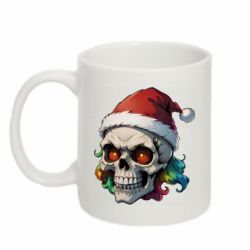 Кружка 320ml Череп в шапочке Санты - FATLINE Кружка 320ml Череп в шапочке Санты