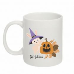 Кружка 320ml Кролик в ведьминской шляпе с тыквой Джек - FATLINE Кружка 320ml Кролик в ведьминской шляпе с тыквой Джек