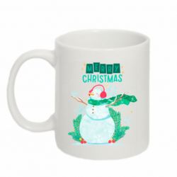 Кружка 320ml Merry Christmas, Веселых Праздников - Новогодний Снеговик - FATLINE Кружка 320ml Merry Christmas, Веселых Праздников - Новогодний Снеговик