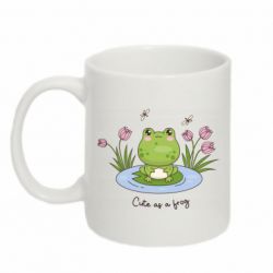 Кружка 320ml Милая лягушка в воде с цветами - FATLINE Кружка 320ml Милая лягушка в воде с цветами