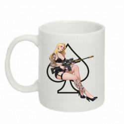 Кружка 320ml Military girl spades - FATLINE Кружка 320ml Military girl spades