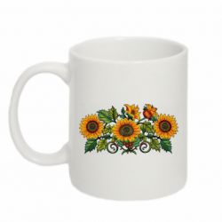 Кружка 320ml Имитация вышивки подсолнушки - FATLINE Кружка 320ml Имитация вышивки подсолнушки