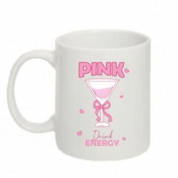 Кружка 320ml Pink Drink Energy в бокале с бантом - FATLINE Кружка 320ml Pink Drink Energy в бокале с бантом