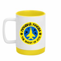Кружка цветная с силиконовым дном 320ml Призрак Киева самолет истребитель МиГ-29 - FATLINE Кружка цветная с силиконовым дном 320ml Призрак Киева самолет истребитель МиГ-29