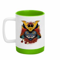 Кружка цветная с силиконовым дном 320ml Samurai cat - FATLINE Кружка цветная с силиконовым дном 320ml Samurai cat