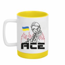 Кружка цветная с силиконовым дном 320ml Украинский летчик - FATLINE Кружка цветная с силиконовым дном 320ml Украинский летчик