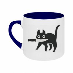 Кружка двухцветная 180ml Cat with a knife - FATLINE Кружка двухцветная 180ml Cat with a knife