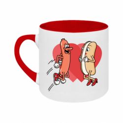 Кружка двухцветная 180ml Hot dog love - FATLINE Кружка двухцветная 180ml Hot dog love