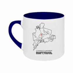 Кружка двухцветная 180ml Карта Мариуполь - FATLINE Кружка двухцветная 180ml Карта Мариуполь