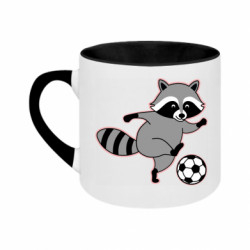 Кружка двухцветная 180ml Енот-футболист: вот это гол!