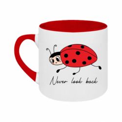 Кружка двухцветная 180ml Прикольное насекомое. Never look back