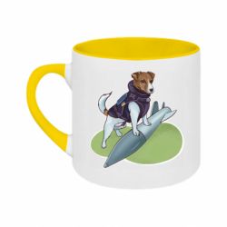 Кружка двоколірна 180ml Собака Патрон на ракеті - FATLINE Кружка двоколірна 180ml Собака Патрон на ракеті